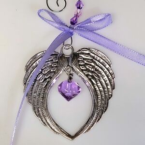 Cremation Urn Ornament Antiqued Angel Wing Wish Bottle